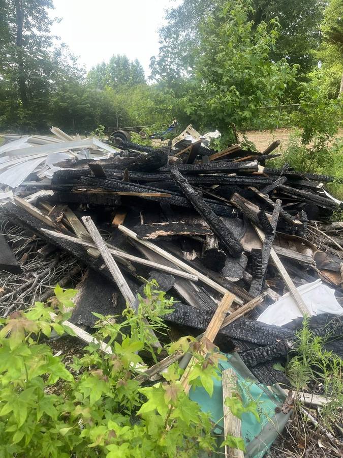 Fire debris and structure removal job Anderson SC
